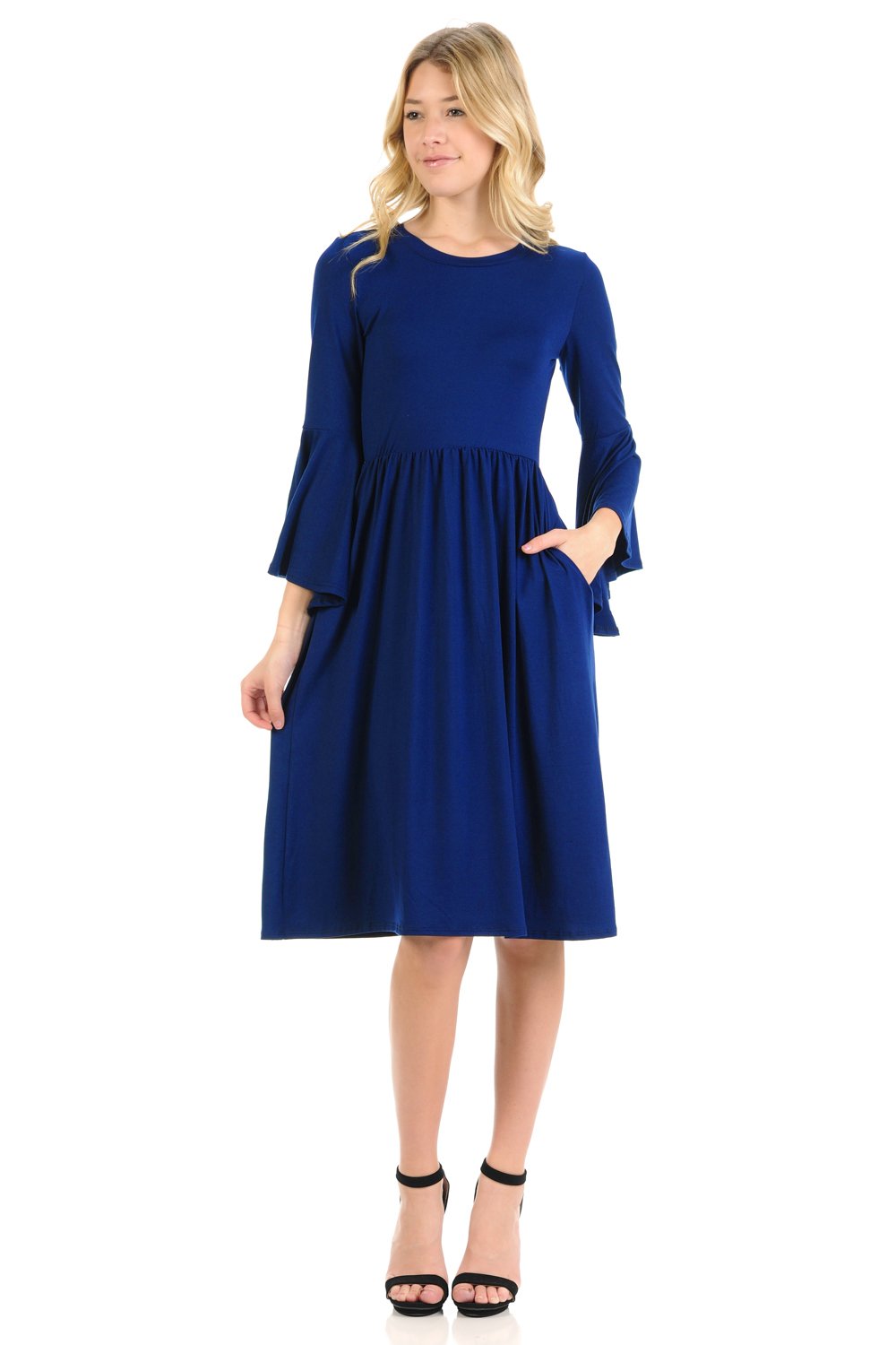 Flare Dress with Dramatic Bell Sleeve ...